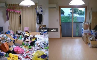宮城県仙台市青葉区にてゴミ屋敷の片付けの作業をしました。
１LDKのアパートのゴミ屋敷の片付けと整理
