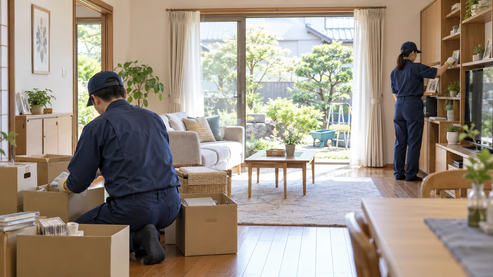 宮城県・仙台市で片付けと清掃を行う便利屋スタッフの施工イメージ